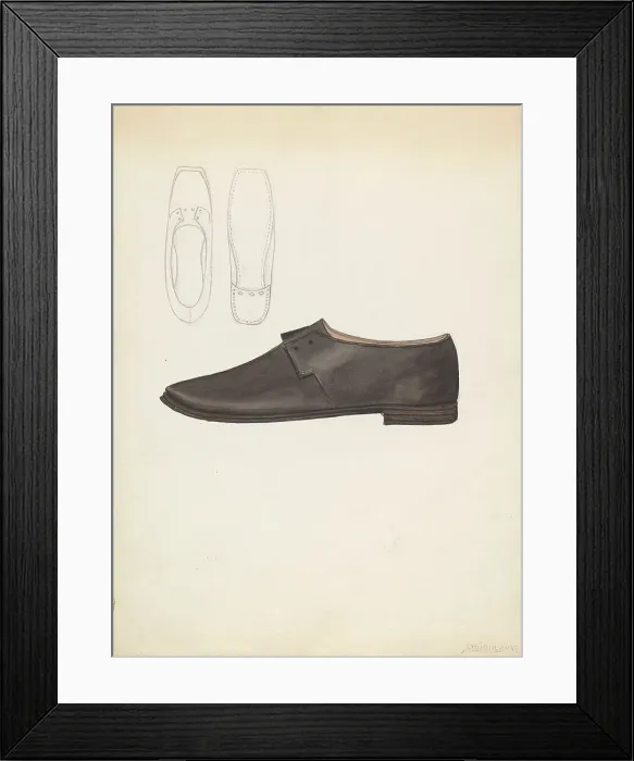 Framed Print : Man's Shoe, c. 1936. Creator: Jessie M. Benge Framed Print : Man's Shoe, c. 1936. Creator: Jessie M. Benge