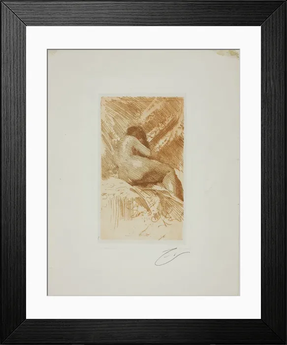 Framed Print : Nude Study, 1884. Creator: Anders Leonard Zorn Framed Print : Nude Study, 1884. Creator: Anders Leonard Zorn