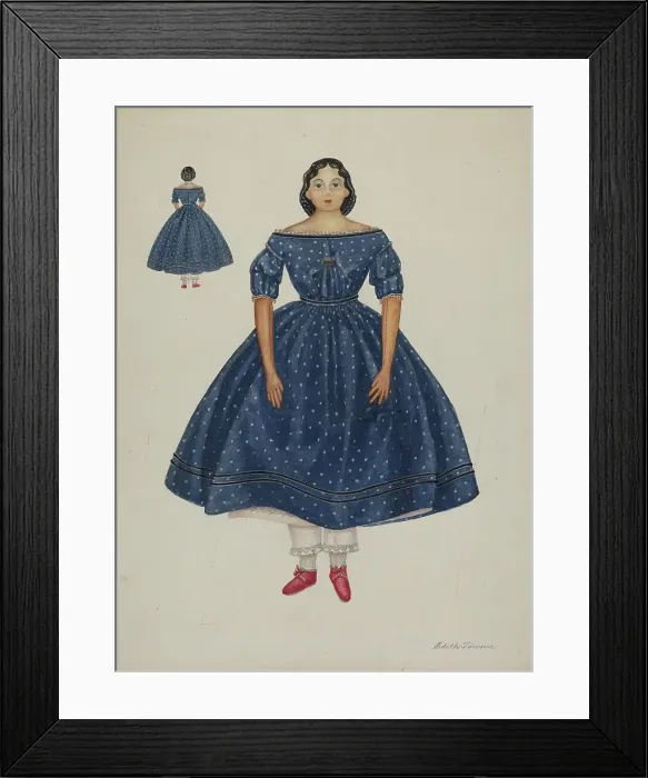 Framed Print : Doll - Sarah, c. 1937. Creator: Edith Towner. Doll - Sarah, c. 1937. Creator: Edith Towner Framed Print : Doll - Sarah, c. 1937. Creator: Edith Towner. Doll - Sarah, c. 1937. Creator: Edith Towner