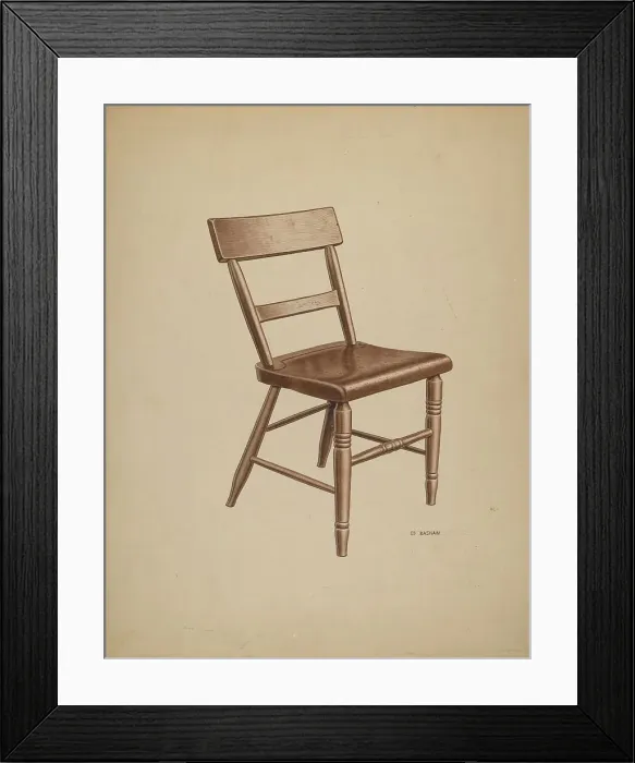 Framed Print : Kitchen Chair, c. 1940. Creator: Edward Bashaw Framed Print : Kitchen Chair, c. 1940. Creator: Edward Bashaw