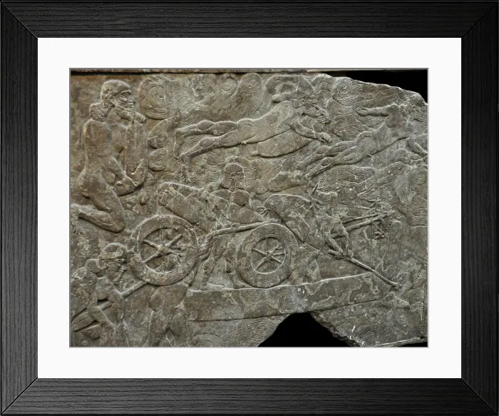 Framed Print : Assyrian army crosses a river, 885-860 BC. Creator: Assyrian Art Framed Print : Assyrian army crosses a river, 885-860 BC. Creator: Assyrian Art