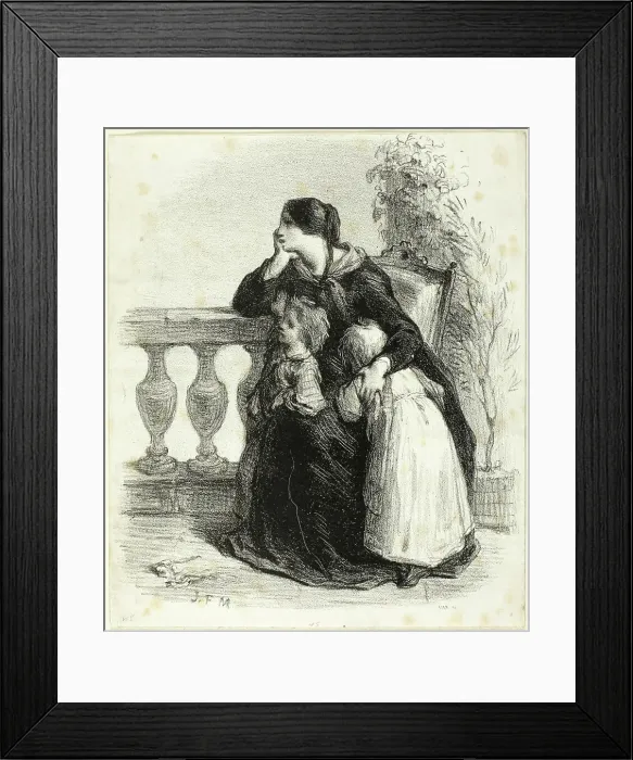 Framed Print : Where Can He Be?, c. 1848. Creator: Jean Francois Millet Framed Print : Where Can He Be?, c. 1848. Creator: Jean Francois Millet