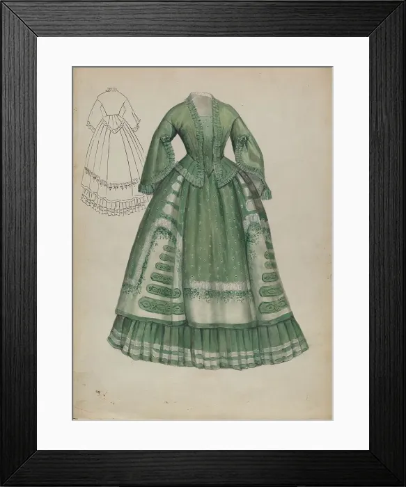 Framed Print : Dress, 1935 / 1942. Creator: Jessie M. Benge Framed Print : Dress, 1935 / 1942. Creator: Jessie M. Benge