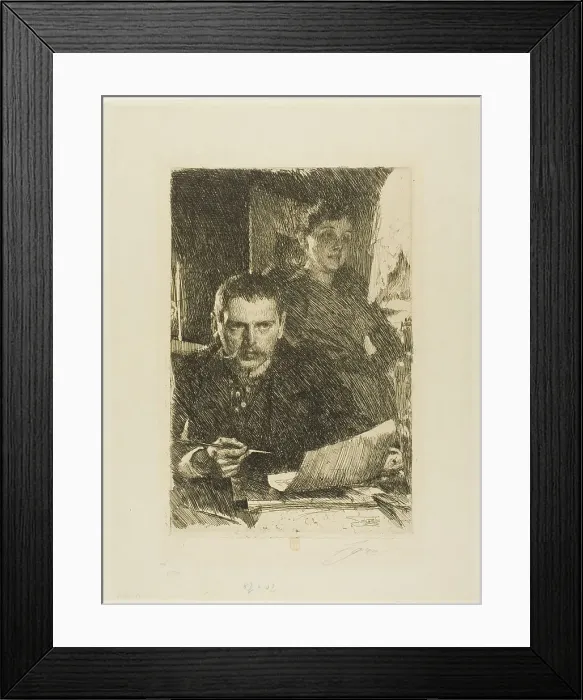 Framed Print : Zorn and His Wife, 1890. Creator: Anders Leonard Zorn Framed Print : Zorn and His Wife, 1890. Creator: Anders Leonard Zorn