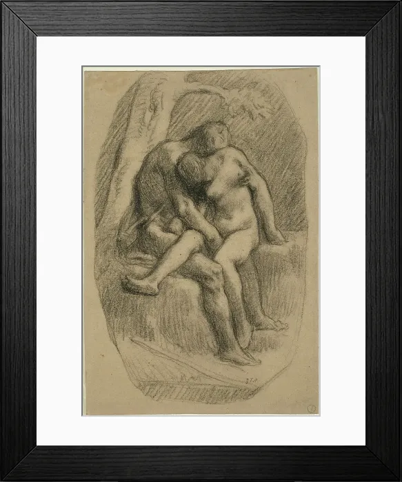 Framed Print : The Lovers, 1846 / 50. Creator: Jean Francois Millet Framed Print : The Lovers, 1846 / 50. Creator: Jean Francois Millet