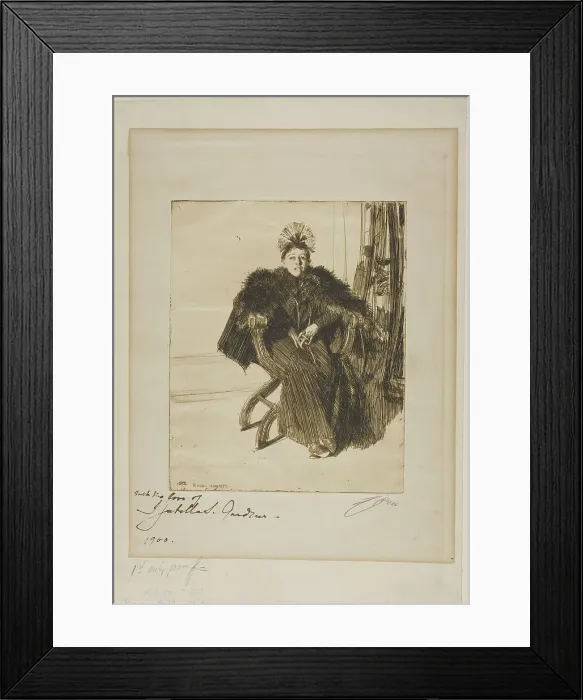 Framed Print : Isabella Gardener, 1894. Creator: Anders Leonard Zorn Framed Print : Isabella Gardener, 1894. Creator: Anders Leonard Zorn