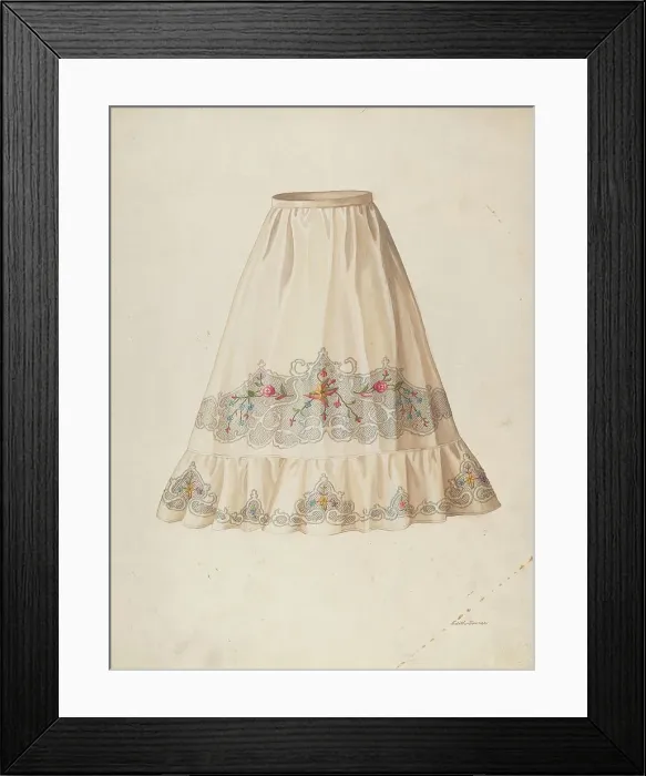 Framed Print : Skirt from Wedding Dress, c. 1940. Creator: Edith Towner Framed Print : Skirt from Wedding Dress, c. 1940. Creator: Edith Towner
