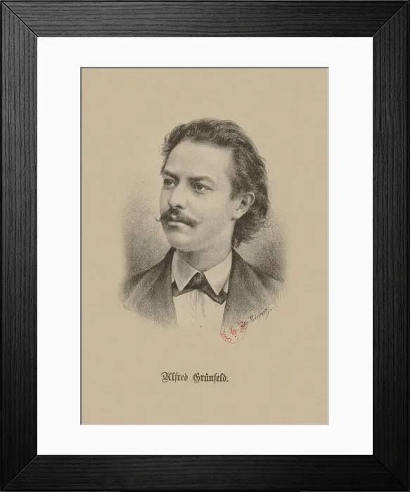 Framed Print : Portrait of the pianist and composer Alfred Grünfeld (1852-1924), 1880. Creator: Eigner, Ignaz (1854-1922) Framed Print : Portrait of the pianist and composer Alfred Grünfeld (1852-1924), 1880. Creator: Eigner, Ignaz (1854-1922)