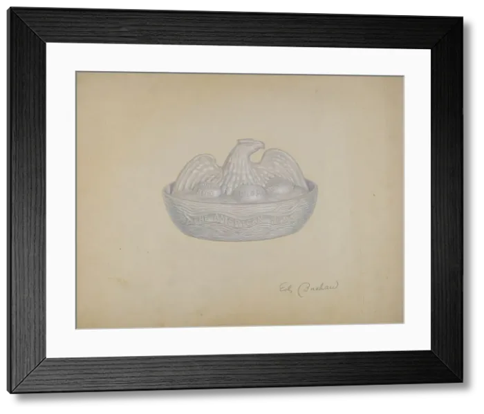 Framed Print : Butter Dish (Hen), c. 1941. Creator: Edward Bashaw