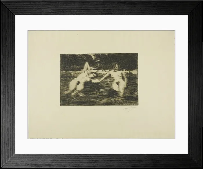 Framed Print : Water-Nymphs, 1918. Creator: Anders Leonard Zorn Framed Print : Water-Nymphs, 1918. Creator: Anders Leonard Zorn