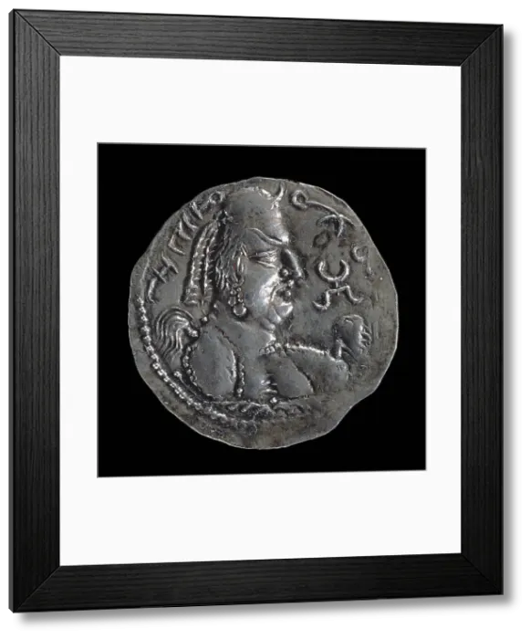 Framed Print : Khingila I, Dinar of the Alchon Huns, ca 440-490 CE. Creator: Numismatic, Ancient Coins Framed Print : Khingila I, Dinar of the Alchon Huns, ca 440-490 CE. Creator: Numismatic, Ancient Coins