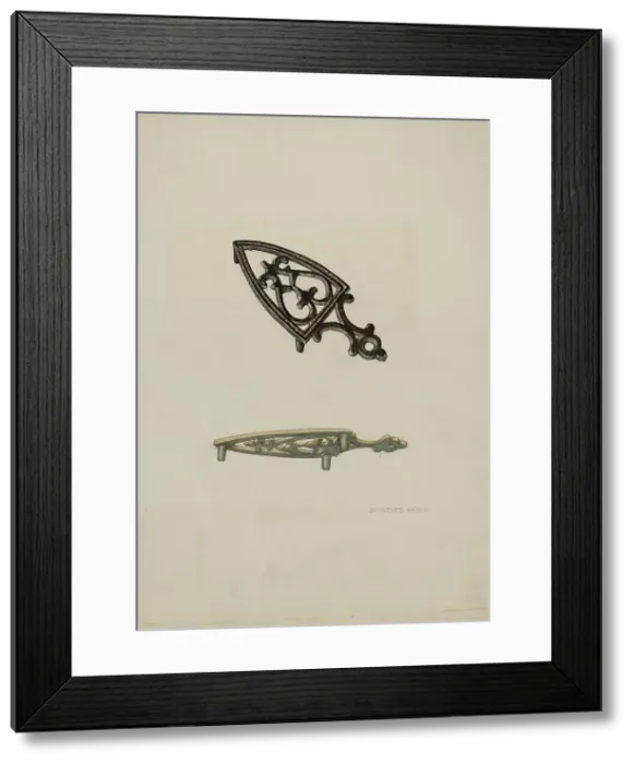 Framed Print : Trivet, c. 1941. Creator: Dorothea Bates Framed Print : Trivet, c. 1941. Creator: Dorothea Bates