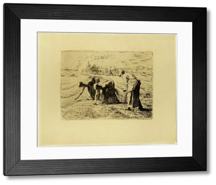 Framed Print : The Gleaners, 1855–56. Creator: Jean Francois Millet Framed Print : The Gleaners, 1855–56. Creator: Jean Francois Millet