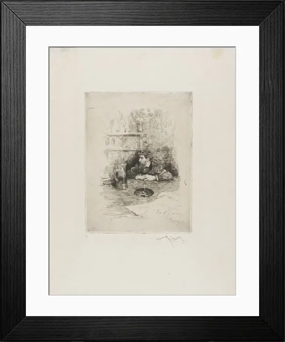 Framed Print : Portrait of Eduardo Zamaçois, Spanish Painter, n.d. Creator: Mariano Jose Maria Bernardo Fortuny y Carbo