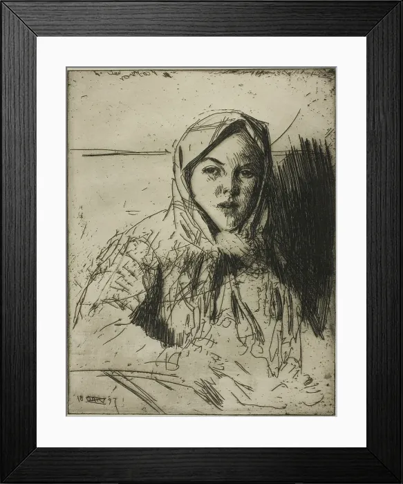 Framed Print : Emma, Girl from Mora, 1897. Creator: Anders Leonard Zorn Framed Print : Emma, Girl from Mora, 1897. Creator: Anders Leonard Zorn