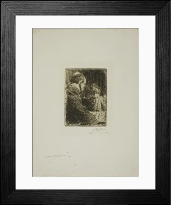 Framed Print : Chess-Players, 1891. Creator: Anders Leonard Zorn Framed Print : Chess-Players, 1891. Creator: Anders Leonard Zorn