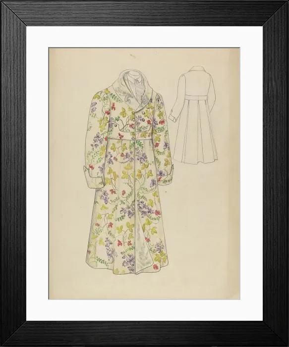 Framed Print : Man's Dressing Gown, c. 1936. Creator: Jessie M. Benge Framed Print : Man's Dressing Gown, c. 1936. Creator: Jessie M. Benge