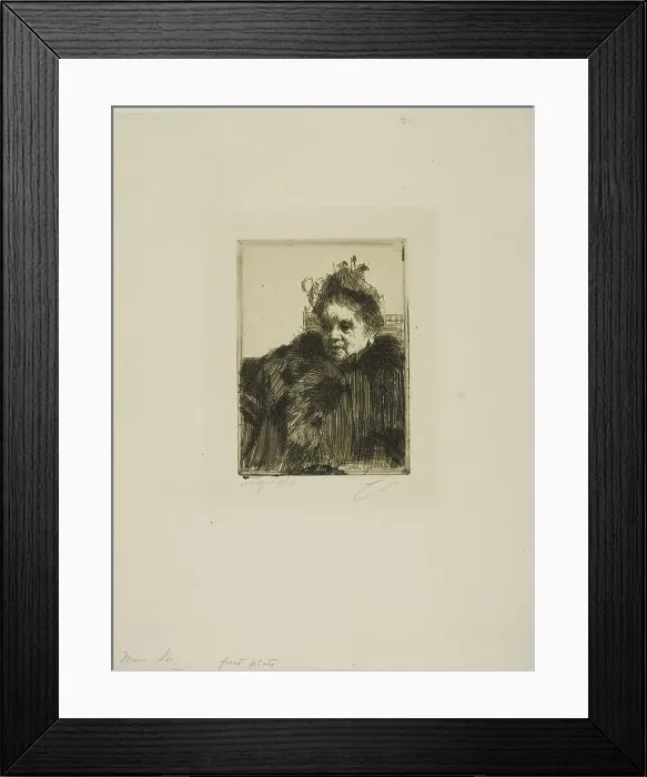 Framed Print : Mme Simon I, 1891. Creator: Anders Leonard Zorn Framed Print : Mme Simon I, 1891. Creator: Anders Leonard Zorn