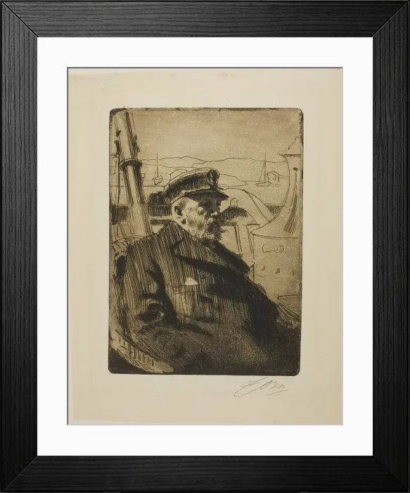 Framed Print : King Oscar II (Second plate), 1898. Creator: Anders Leonard Zorn Framed Print : King Oscar II (Second plate), 1898. Creator: Anders Leonard Zorn