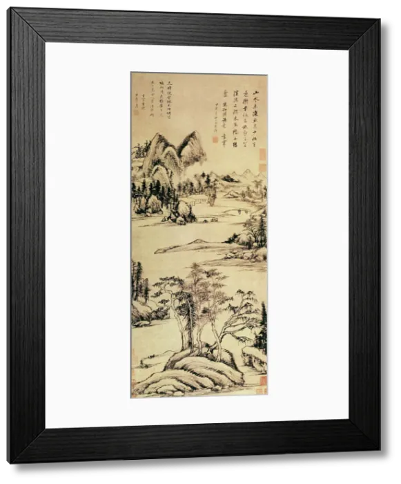 Framed Print : Illustration to the Poem by Lin Hejing, 1614. Creator: Dong Qichang (1555-1636) Framed Print : Illustration to the Poem by Lin Hejing, 1614. Creator: Dong Qichang (1555-1636)