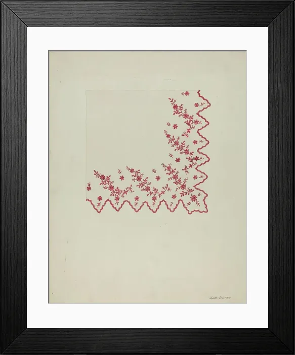 Framed Print : Handkerchief, c. 1937. Creator: Edith Towner Framed Print : Handkerchief, c. 1937. Creator: Edith Towner