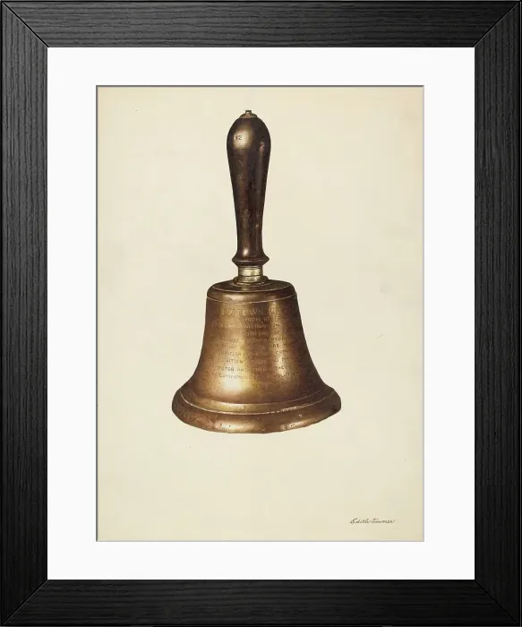 Framed Print : Town Crier's Bell, c. 1937. Creator: Edith Towner Framed Print : Town Crier's Bell, c. 1937. Creator: Edith Towner