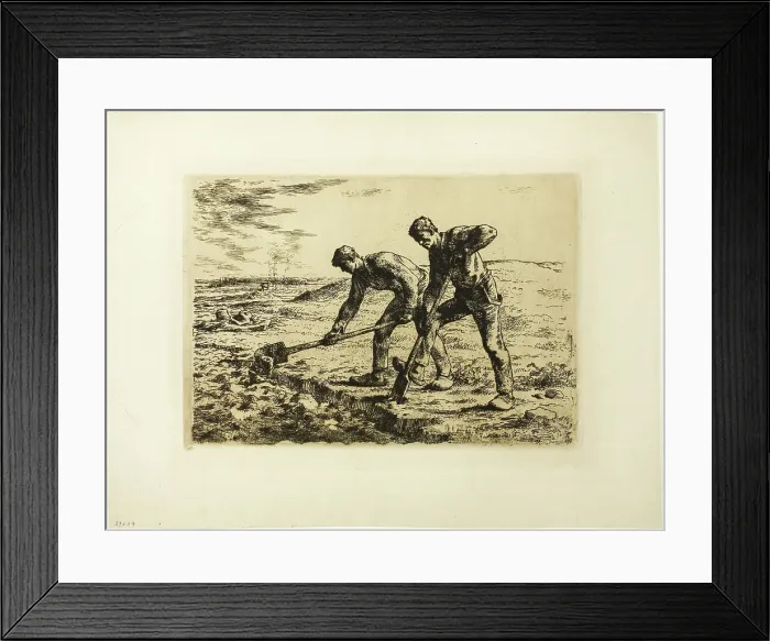 Framed Print : Two Men Digging, 1855–56. Creator: Jean Francois Millet Framed Print : Two Men Digging, 1855–56. Creator: Jean Francois Millet