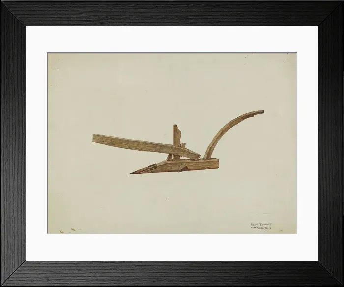 Framed Print : Plow, c. 1940. Creator: Edith Towner Framed Print : Plow, c. 1940. Creator: Edith Towner