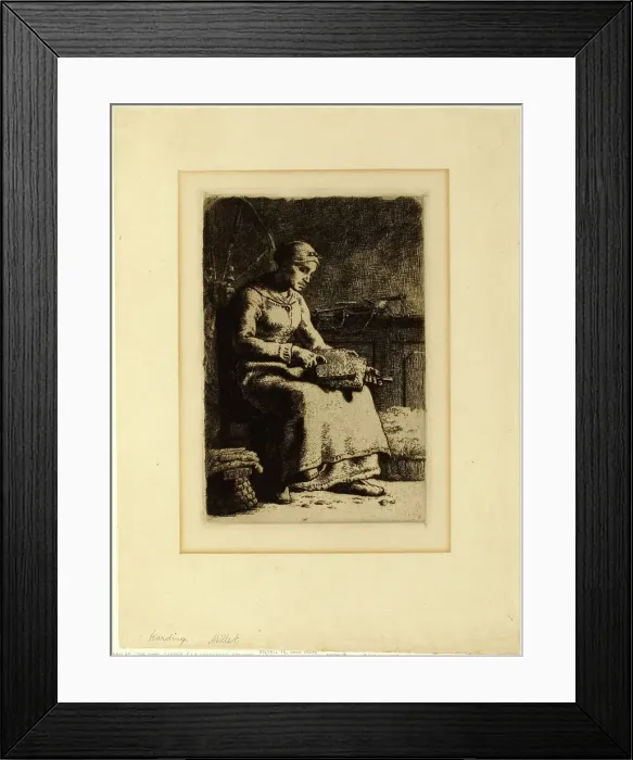 Framed Print : The Wool-Carder, 1855–56. Creator: Jean Francois Millet Framed Print : The Wool-Carder, 1855–56. Creator: Jean Francois Millet