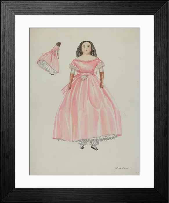 Framed Print : Doll - Sally Taber, c. 1937. Creator: Edith Towner. Doll - Sally Taber, c. 1937. Creator: Edith Towner Framed Print : Doll - Sally Taber, c. 1937. Creator: Edith Towner. Doll - Sally Taber, c. 1937. Creator: Edith Towner