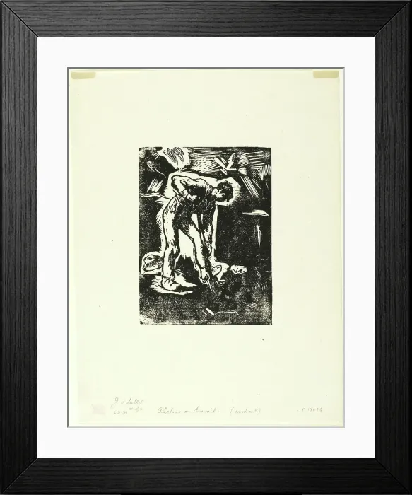 Framed Print : Peasant Digging, 1863. Creator: Jean Francois Millet Framed Print : Peasant Digging, 1863. Creator: Jean Francois Millet