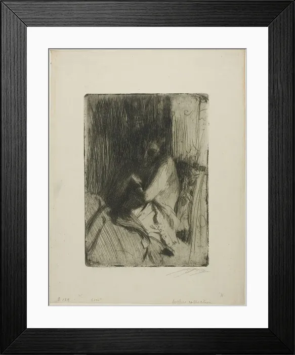 Framed Print : Surprised, 1898. Creator: Anders Leonard Zorn Framed Print : Surprised, 1898. Creator: Anders Leonard Zorn