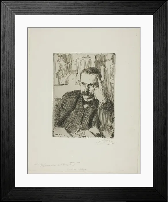 Framed Print : D'Estournelles de Constant, 1906. Creator: Anders Leonard Zorn Framed Print : D'Estournelles de Constant, 1906. Creator: Anders Leonard Zorn