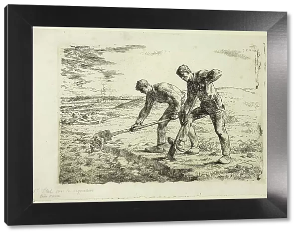 Two Men Digging, 1855–56. Creator: Jean Francois Millet