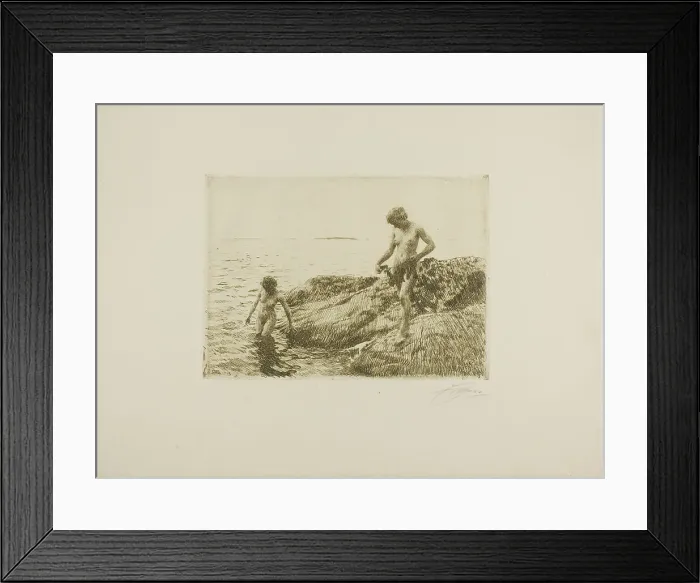 Framed Print : Seaward Skerries, 1913. Creator: Anders Leonard Zorn Framed Print : Seaward Skerries, 1913. Creator: Anders Leonard Zorn