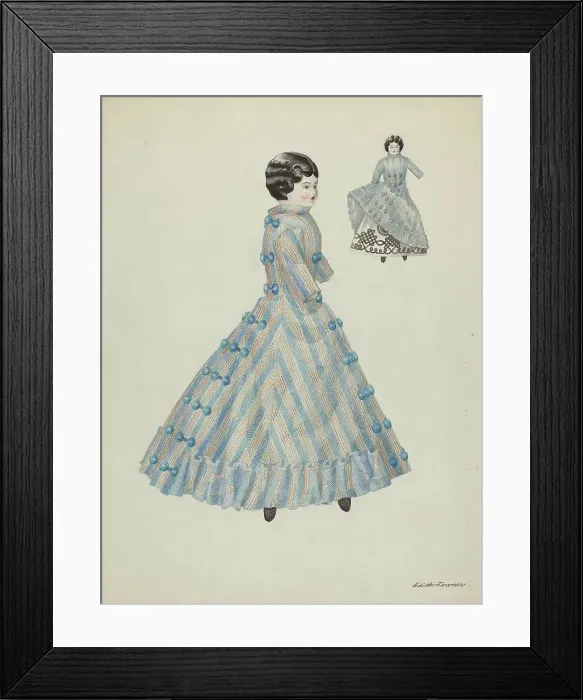Framed Print : Doll with China Head, c. 1937. Creator: Edith Towner Framed Print : Doll with China Head, c. 1937. Creator: Edith Towner