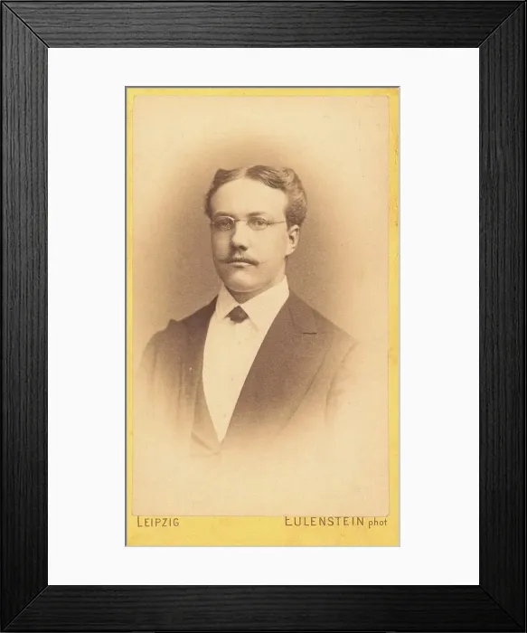 Framed Print : Portrait of the writer and composer Karl August Hermann (1851-1909). Creator: Photo studio Eulenstein, Leipzig Framed Print : Portrait of the writer and composer Karl August Hermann (1851-1909). Creator: Photo studio Eulenstein, Leipzig