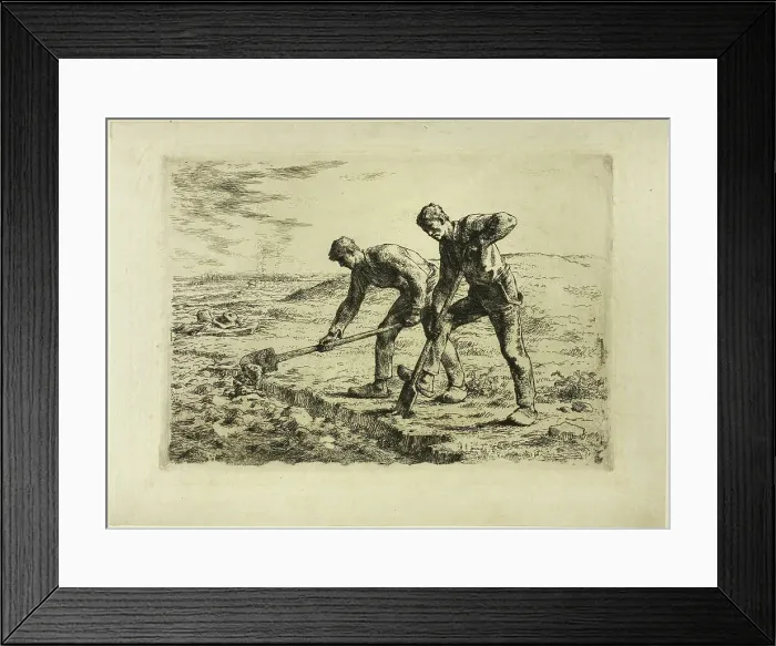 Framed Print : Two Men Digging, 1855–56. Creator: Jean Francois Millet Framed Print : Two Men Digging, 1855–56. Creator: Jean Francois Millet