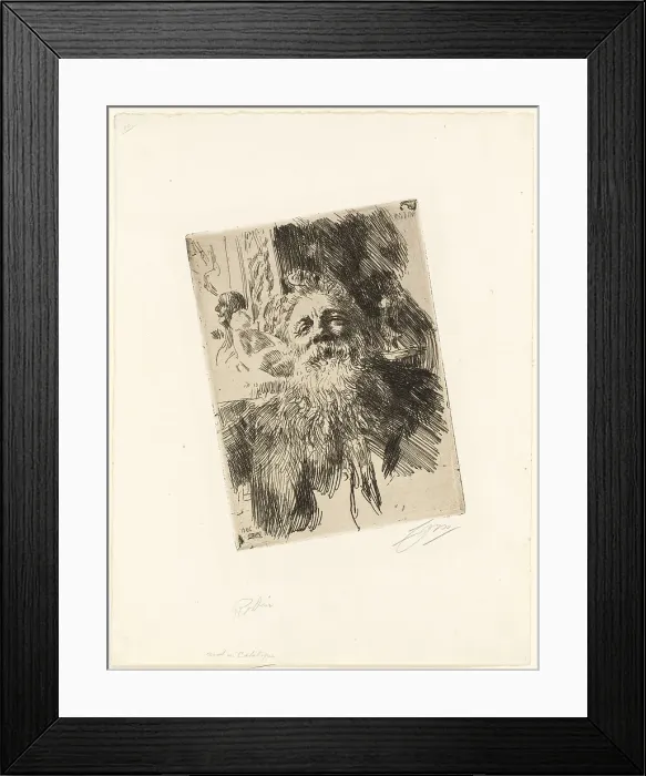 Framed Print : Auguste Rodin, 1906. Creator: Anders Leonard Zorn Framed Print : Auguste Rodin, 1906. Creator: Anders Leonard Zorn