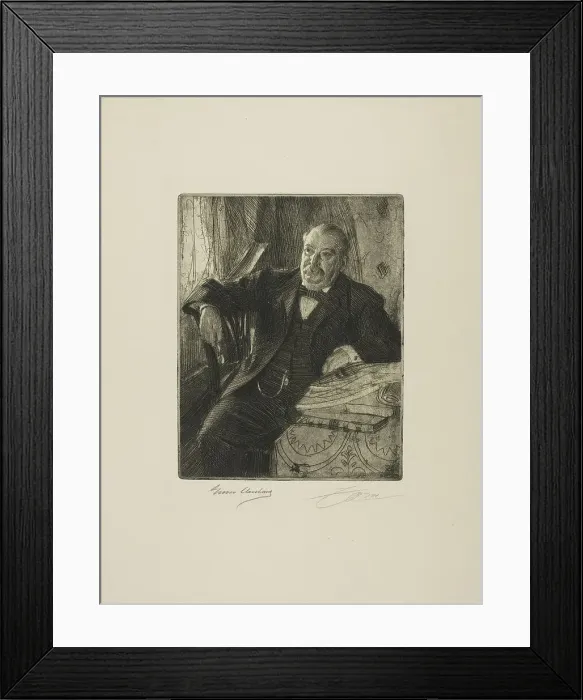 Framed Print : Grover Cleveland I, 1899. Creator: Anders Leonard Zorn Framed Print : Grover Cleveland I, 1899. Creator: Anders Leonard Zorn