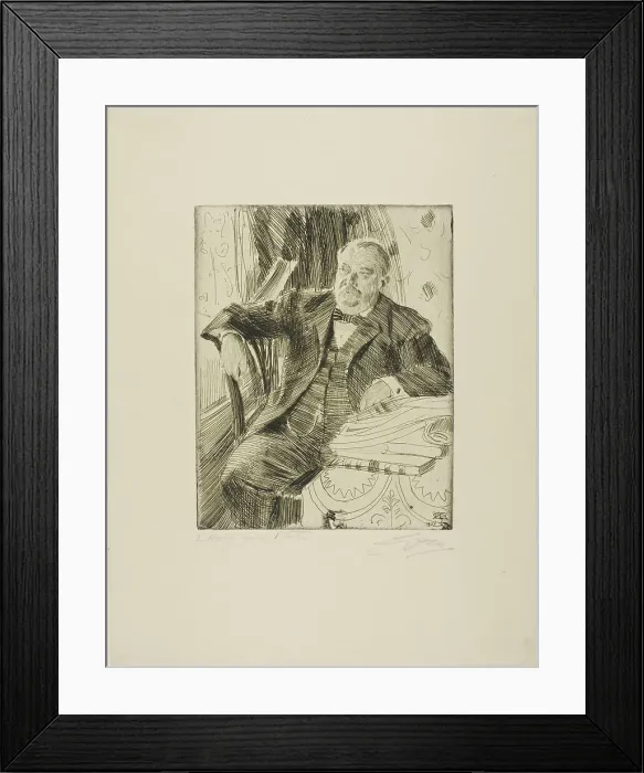 Framed Print : Grover Cleveland I, 1899. Creator: Anders Leonard Zorn Framed Print : Grover Cleveland I, 1899. Creator: Anders Leonard Zorn