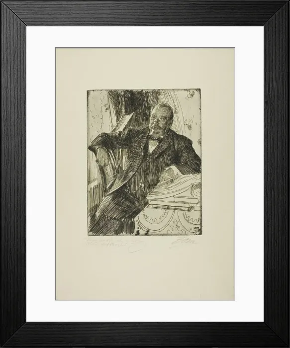 Framed Print : Grover Cleveland II, 1899. Creator: Anders Leonard Zorn Framed Print : Grover Cleveland II, 1899. Creator: Anders Leonard Zorn