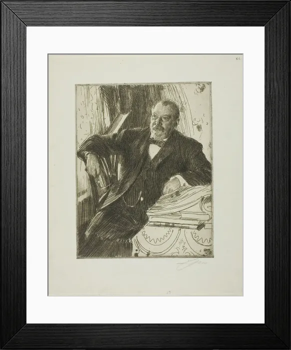 Framed Print : Grover Cleveland II, 1899. Creator: Anders Leonard Zorn Framed Print : Grover Cleveland II, 1899. Creator: Anders Leonard Zorn