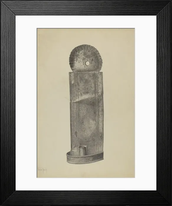 Framed Print : Candle Sconce, c. 1940. Creator: Amelia Tuccio Framed Print : Candle Sconce, c. 1940. Creator: Amelia Tuccio