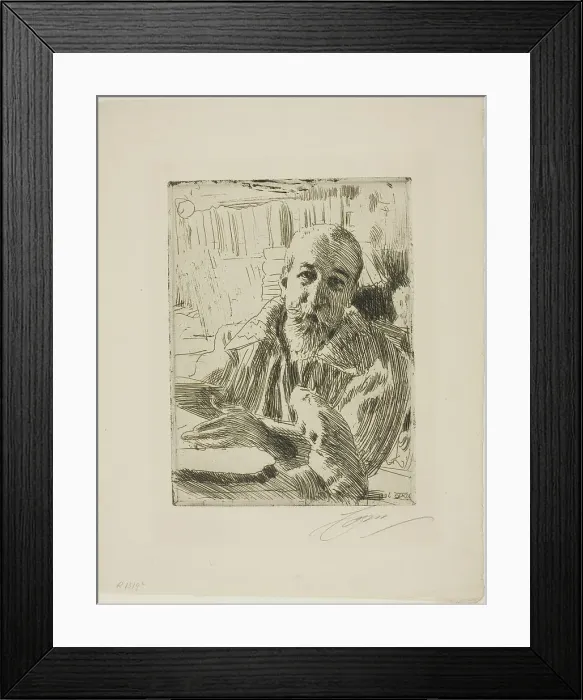 Framed Print : Anatole France, 1906. Creator: Anders Leonard Zorn Framed Print : Anatole France, 1906. Creator: Anders Leonard Zorn