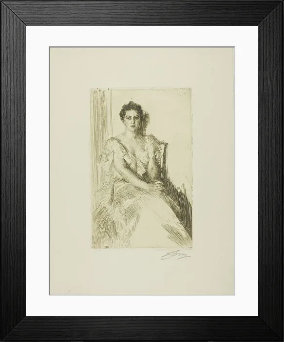 Framed Print : Mrs. Cleveland II, 1899. Creator: Anders Leonard Zorn Framed Print : Mrs. Cleveland II, 1899. Creator: Anders Leonard Zorn