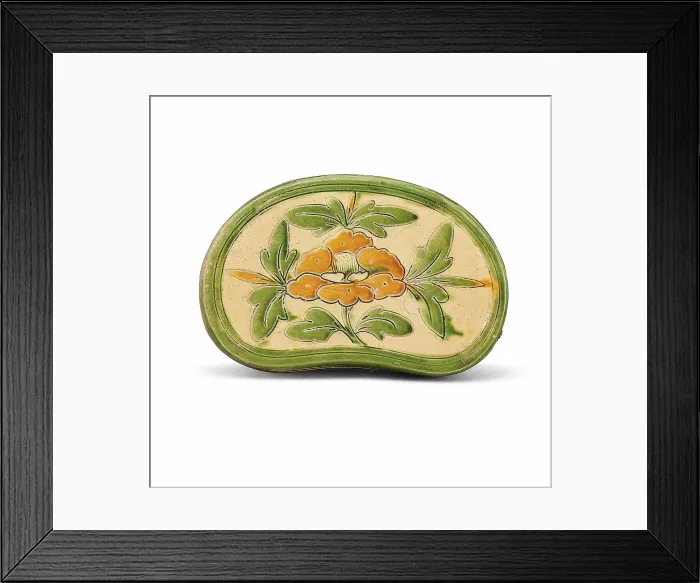 Framed Print : A sancai carved peony pillow, Between 960 and 1127. Creator: The Oriental Applied Arts. A sancai carved peony pillow, Between 960 and 1127. Creator: The Oriental Applied Arts Framed Print : A sancai carved peony pillow, Between 960 and 1127. Creator: The Oriental Applied Arts. A sancai carved peony pillow, Between 960 and 1127. Creator: The Oriental Applied Arts