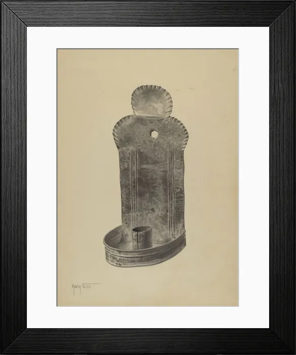 Framed Print : Candle Sconce, c. 1940. Creator: Amelia Tuccio Framed Print : Candle Sconce, c. 1940. Creator: Amelia Tuccio