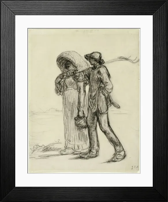 Framed Print : Peasants Going to Work, 1863. Creator: Jean Francois Millet