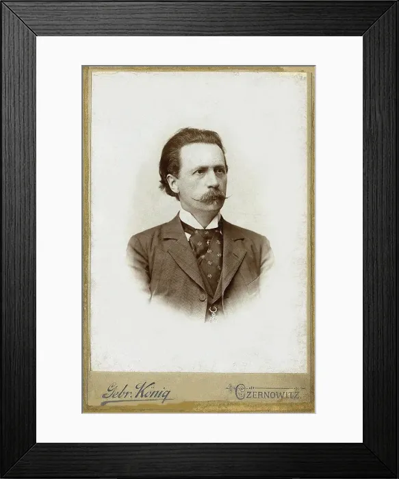 Framed Print : Portrait of the composer, violinist and conductor Vojtech Hrimaly (1842-1908). Creator: Photo studio Gebr. König, Czernowitz Framed Print : Portrait of the composer, violinist and conductor Vojtech Hrimaly (1842-1908). Creator: Photo studio Gebr. König, Czernowitz
